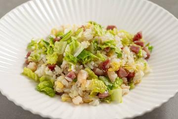 黑猪生菜炒,黒豚ソーセージ入りレタス炒飯,Fried Rice with Black Pork Sausage and Lettuce