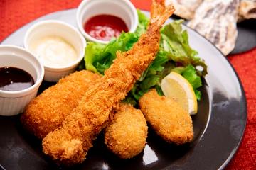 魚介類3点コンボ(ライス・お味噌汁付き)