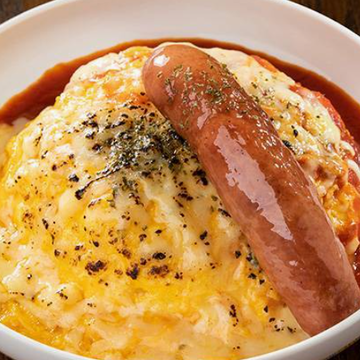 炙りチーズトマトオムライス＆粗挽きソーセージ