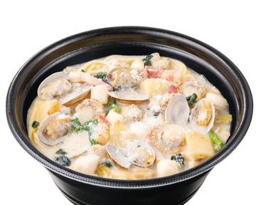 帆立とあさりのチャウダースープパスタ