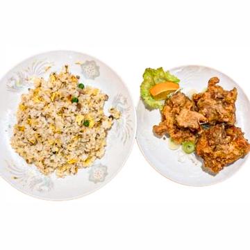 五目炒飯+唐揚げセット