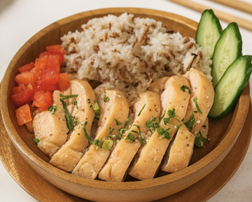 【トマト】16穀米ともも肉のカオマンガイ [Tomato] Khao Man Gai (Chicken Thigh)