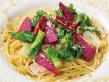 野菜入りペペロンチーノ