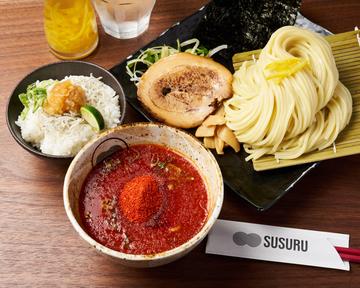 赤辛魚介つけ麺+ミニ大根おろしご飯セット