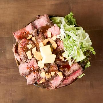 にんにくバター醤油ハラミステーキ丼(150g)Garlic Butter Soy Sauce Harami Bowl