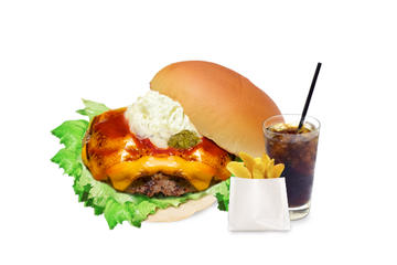 チーズバーガーセット/全粒粉バンズ