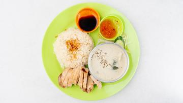 グリーンカリー&海南チキンライスコンビ(蒸し) Green Curry & Malaysian Chicken Rice Combo