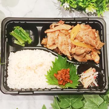 国産豚ロースとピートロの生姜焼き弁当 特製牛タン入り肉味噌付き