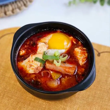 【ドリンク付き】スンドゥブチゲ(おかず2品とライス付き) / Soft Bean Curd Jjigae /