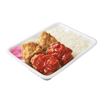 合盛り弁当中(醤油からあげ2個・赤からあげ2個)