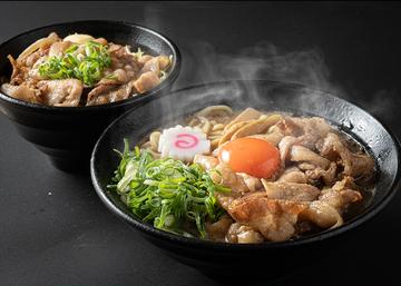 ご飯大盛無料!塩肉玉そば・焼肉丼セット