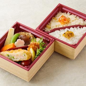 豆腐ハンバーグと豆腐海老カツの二段弁当