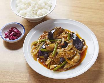 ナス挽肉豆板醤炒め定食 Eggplant ＆ Minced Meat with Hot Bean Paste Stir-Fry