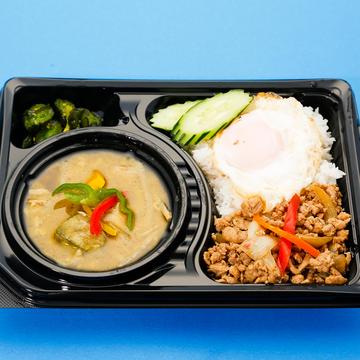 ⑪ グリーンカレー+ガパオライス