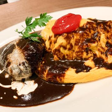 ドミグラスソースオムライス＆ハンバーグ(オムバーグ)