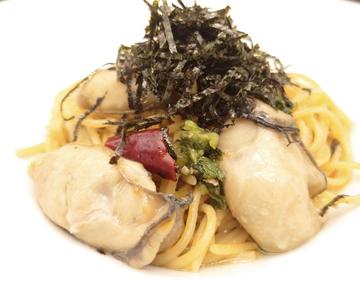 広島菜と広島産牡蠣の 和風オイルスパゲッティ