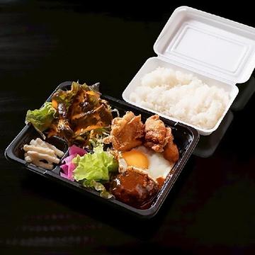 ハンバーグ＆目玉焼き＆唐揚げ