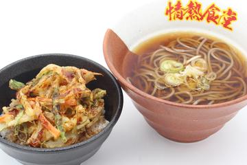 【ごはん大盛り無料】野菜かき揚げ丼＆かけそば・うどん