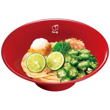 かつお節オクラすだちおろしうどん Cold Udon w/Sudachi, Grated Radish, Okra & Bonito Flakes