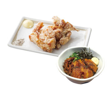 から揚げミニとろ豚チャーシューごはんセット(あご出汁と塩の特製から揚げ2個、ミニとろ豚チャーシューごはん)
