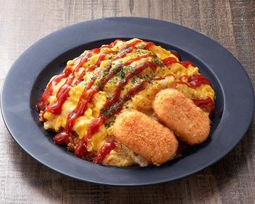 チキンオムライス&クリームコロッケ2個 Chicken Omelette Rice with Cream Cutlets (2 Pieces)