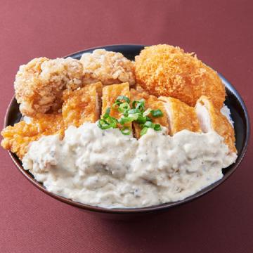タルタル大判チキン南蛮丼 400 (唐揚2+コロッケ1)(タル1)