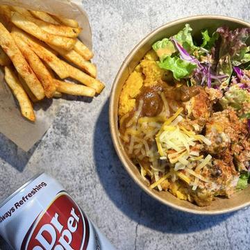 【当店人気No.2】スパイシーチーズタコス・チキンオーバーライスセット / Spicy Cheese Tacos Chicken Over Rice Set