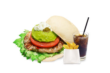 チキンアボカドバーガーセット/しろもちバンズ