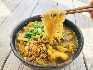 具材が選べる！しらたき100%のカレーうどん風(寒天入り)トッピング 青ネギ・フライドオニオン