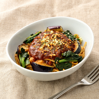 揚げなすとほうれん草のボロネーゼ Fried Eggplant and Spinach Bolognese