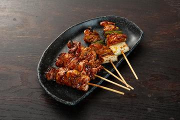 焼き鳥もも3本+ネギま2本セット