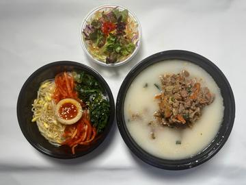 贅沢韓国3種セット 新鮮サラダ+ミニビビンバ+プルコギチゲ