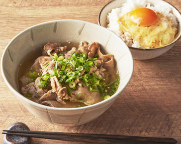 肉吸いお肉80gと卵かけご飯定食