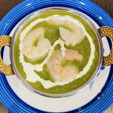 ほうれん草エビカレー Horenso prawns curry
