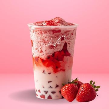 とろけるいちごタピオカ|ご褒美スイーツドリンク