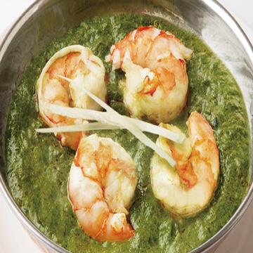 ほうれん草エビカレー/Sag Prawn Curry