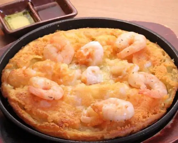 エビチーズチヂミ Shrimp and Cheese Korean Pancake