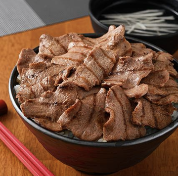 スープセットあい盛り牛タン丼 Mixed Beef Tounge(3㎜＆8㎜) Rice Bowl Soup Set