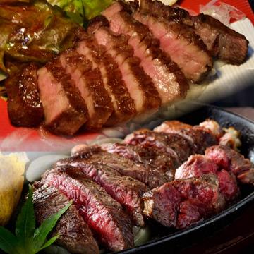 山形牛いちぼ、厚切り牛タンコラボステーキ