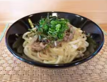 和風うどんパスタ(ガーリックオイルだし)