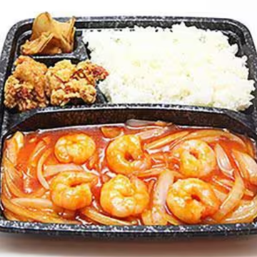 エビチリ唐揚弁当