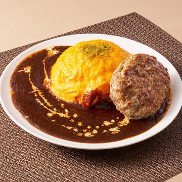 本格仕込みのデミグラスオムライス×ハンバーグ