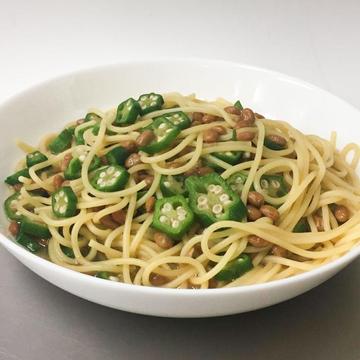 オクラ納豆パスタ