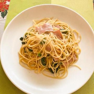 菜の花ベーコン和風パスタ