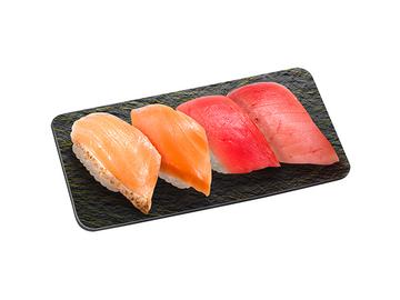 まぐろサーモンセット4種 1人前（4貫）