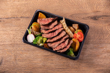 【人気No.1】牧草牛のハラミグリルBENTO 黒こしょうソースskirt steak grilled BENTO black peper sauce