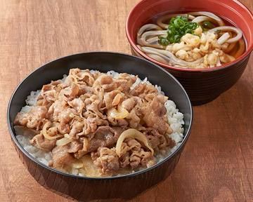 牛丼とミニうどん(温)