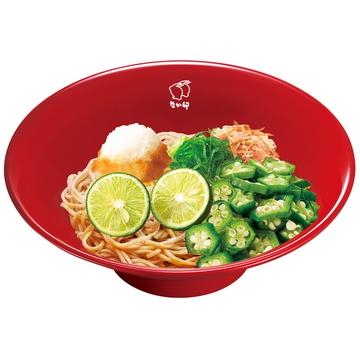 かつお節オクラすだちおろしそば Cold Soba with Sudachi, Grated Radish, Okra & Bonito Flakes