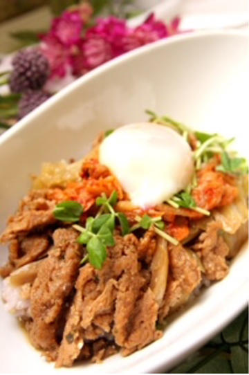 【ソイミート】すき焼き丼キムチ【五葷不使用】【ベジタリアン】