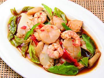 シーフードガパオ(ライス無し) Stir-Fried Seafood with Holy Basil
